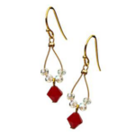 Cercei eleganti placat cu aur cu cristale Swarovski
