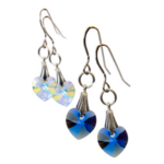 Cercei Swarovski argint in forma de inima