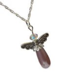 Colier argint cu fluture si Swarovski